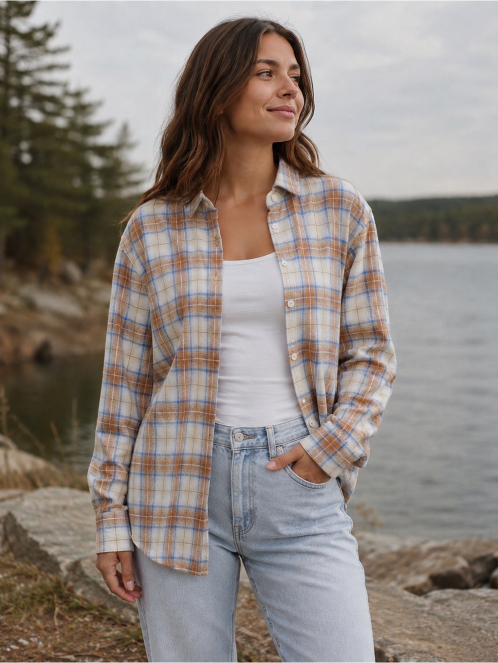 Plaid Button Down Shirt Size S